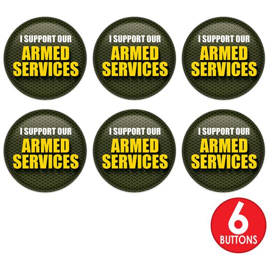 Beistle 2" I Support Our Armed Services Buttons